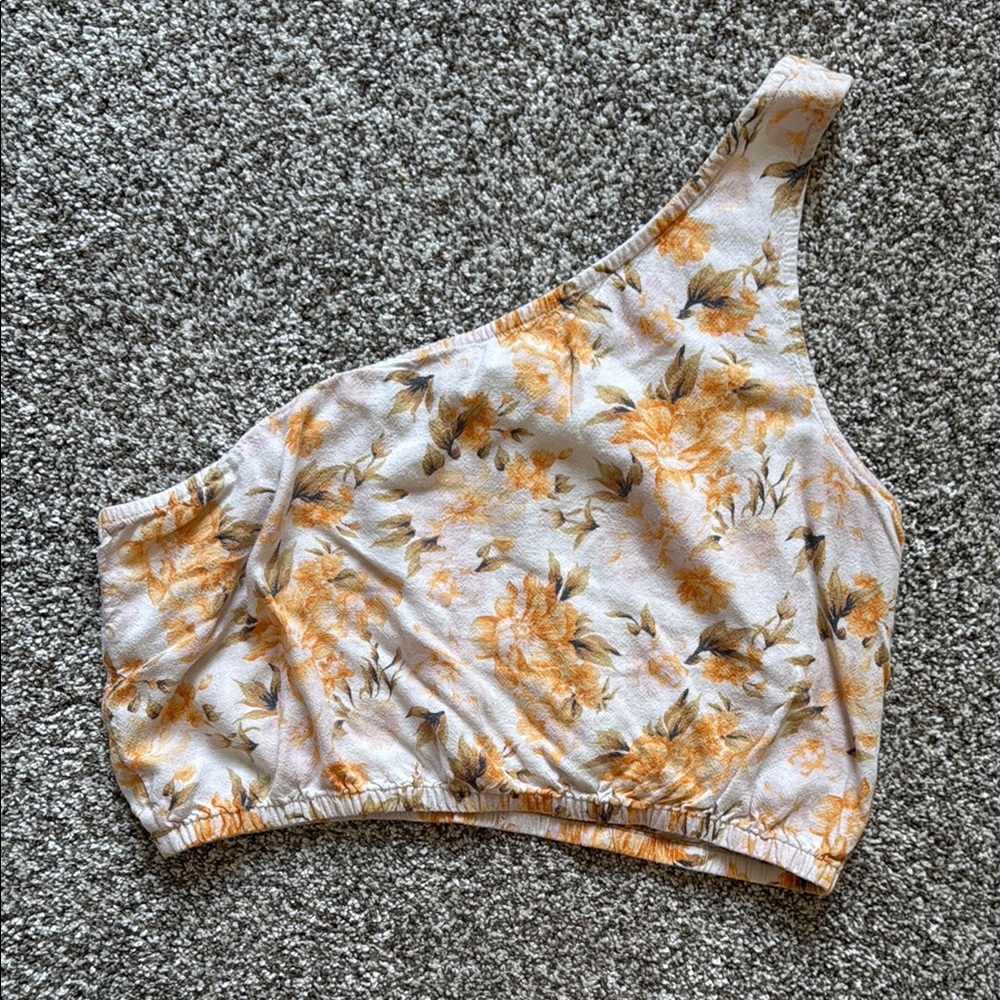 American Eagle Floral One-Shoulder Top